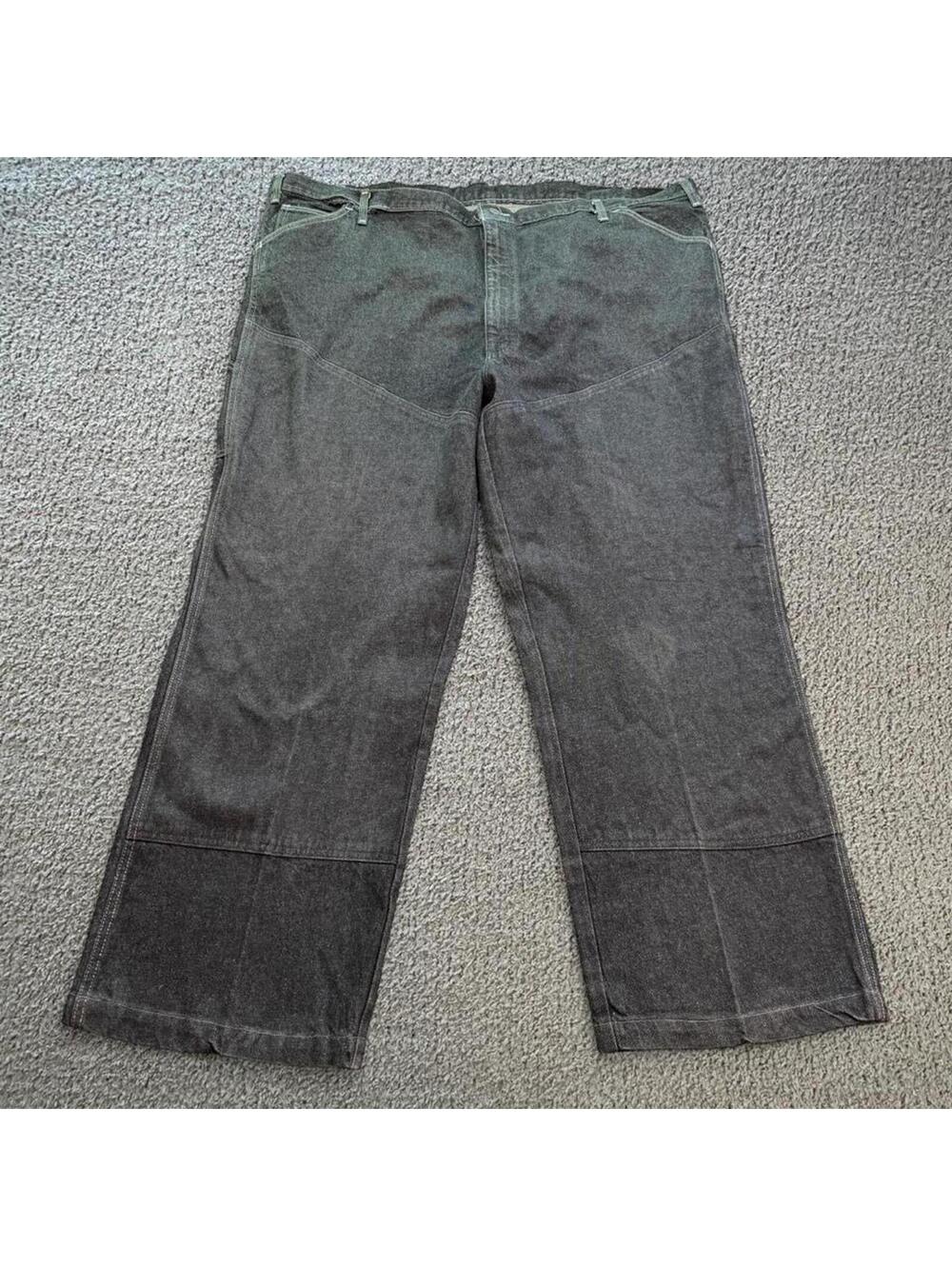 Caterpillar CAT Carpenter Work Jeans Mens 50x33 Black Utility Denim Relaxed Fit